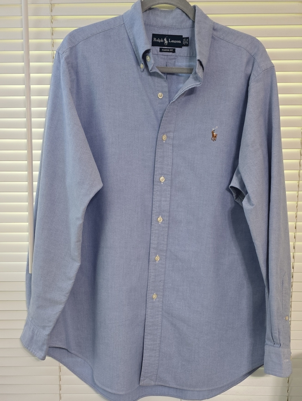 Ralph Lauren Polo Classic Fit Light Blue Oxford Dress Shirt 16.5 34/35